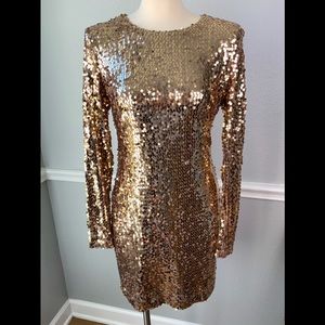 French connection gold dress